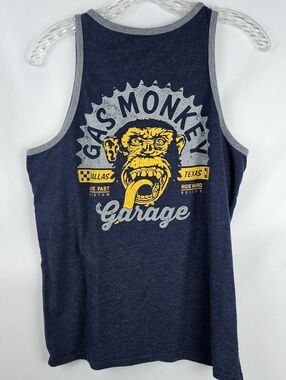 Gas Monkey Garage Graphic Tank Top Men's Med Blood Sweat Beer Logo